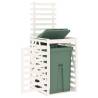 Wheelie Bin Storage White - Solid Wood Pine 84x90x128.5 cm