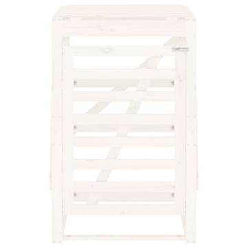 Wheelie Bin Storage White - Solid Wood Pine 84x90x128.5 cm