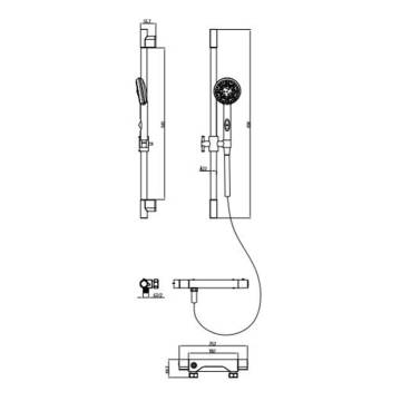 SCHÜTTE Shower Bar Set AQUA 2 SAVE Chrome - Premium Quality