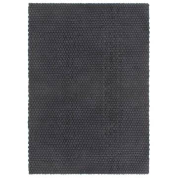 Rectangular Anthracite Cotton Rug 200x300 cm | HipoMarket