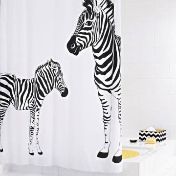 RIDDER Zebra Shower Curtain 180x200 cm - Black & White