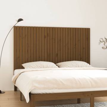 Elegant Honey Brown Wall Headboard - Solid Pine Wood