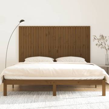 Elegant Honey Brown Wall Headboard - Solid Pine Wood