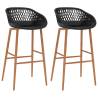 Bar Chairs 2 pcs Black Colour black and brown Quantity in Package 2 