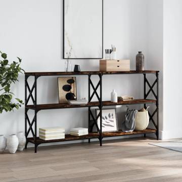 Elegant Smoked Oak Console Table - 200x28x80.5 cm | Hipo Market