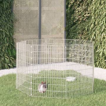 8-Panel Rabbit Cage - Galvanised Iron | HipoMarket