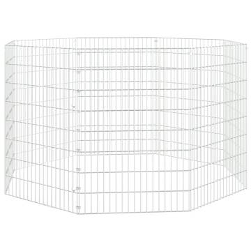 8-Panel Rabbit Cage - Galvanised Iron | HipoMarket