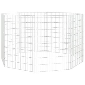 8-Panel Rabbit Cage - Galvanised Iron | HipoMarket