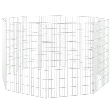 8-Panel Rabbit Cage - Galvanised Iron | HipoMarket