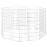 8-Panel Rabbit Cage - Galvanised Iron | HipoMarket