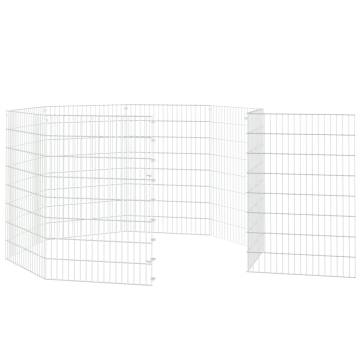 8-Panel Rabbit Cage - Galvanised Iron | HipoMarket