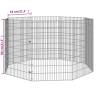 8-Panel Rabbit Cage - Galvanised Iron | HipoMarket