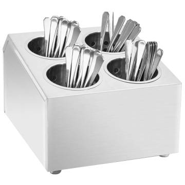 Stainless Steel Cutlery Holder - 4 Grids - Hipomarket