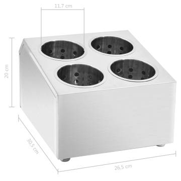 Stainless Steel Cutlery Holder - 4 Grids - Hipomarket