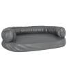 Ergonomic Foam Dog Bed Grey 88x65 cm | Faux Leather Comfort