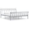 Grey Metal Bed Frame 160x200 cm - Sturdy & Stylish