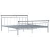 Grey Metal Bed Frame 160x200 cm - Sturdy & Stylish