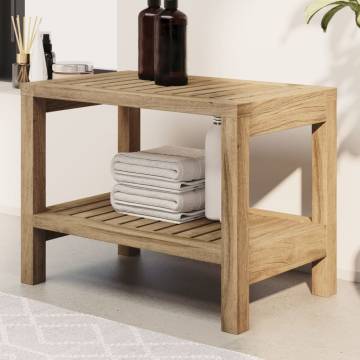 Bathroom Side Table - Solid Teak Wood | 60x30x45 cm