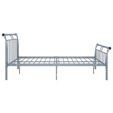 Grey Metal Bed Frame 160x200 cm - Sturdy & Stylish