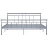 Grey Metal Bed Frame 160x200 cm - Sturdy & Stylish