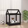 Dog Bed Black 61x50x70 cm Solid Wood Pine Colour black Size 61 x 50 x 70 cm 