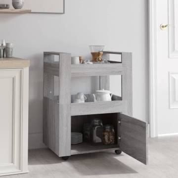 Kitchen Trolley Grey Sonoma - 60x45x80 cm Engineered Wood