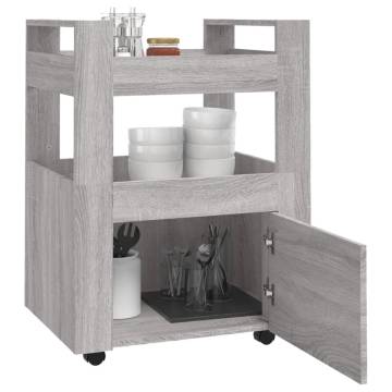 Kitchen Trolley Grey Sonoma - 60x45x80 cm Engineered Wood