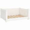 Stylish Dog Bed in White - Solid Pine Wood, 65.5x50.5cm