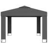 Gazebo with Double Roof & LED String Lights - 3x3m Anthracite