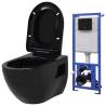 Wall-Hung Toilet with Concealed Cistern - Ceramic Black