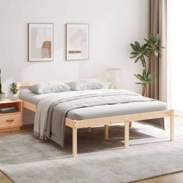 King Size Bed Frame 150x200 cm - Solid Pine Wood Design