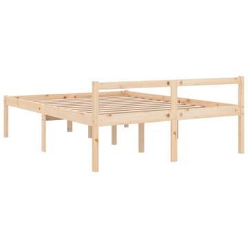 King Size Bed Frame 150x200 cm - Solid Pine Wood Design