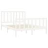 White Solid Pine Bed Frame 160x200 cm - Modern & Sturdy