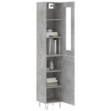 Stylish Highboard Concrete Grey - Engineered Wood Storage