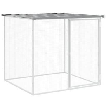 Light Grey Chicken Cage with Roof - Galvanised Steel 803x98x90 cm