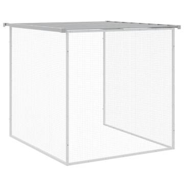 Light Grey Chicken Cage with Roof - Galvanised Steel 803x98x90 cm