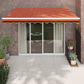 Retractable Awning Orange & Brown 3x2.5 m - Durable & Stylish