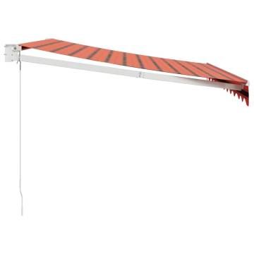 Retractable Awning Orange & Brown 3x2.5 m - Durable & Stylish