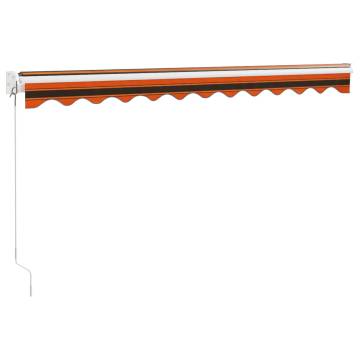 Retractable Awning Orange & Brown 3x2.5 m - Durable & Stylish