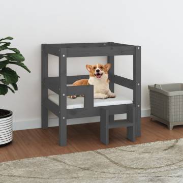 Dog Bed Grey - Solid Wood Pine 55.5x53.5x60 cm | Hipo Market