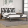 Bed Frame Grey Solid Wood Pine 140x190 cm Colour grey Size 140 x 190 cm 