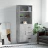 Highboard Concrete Grey 69.5x34x180 cm Engineered Wood Colour concrete grey Quantity in Package 1 Model 1 door 3 drawers 