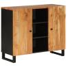 Elegant Acacia Wood Sideboard with 2 Doors - 90x33x75 cm