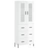 Stylish Highboard High Gloss White - 69.5x34x180 cm