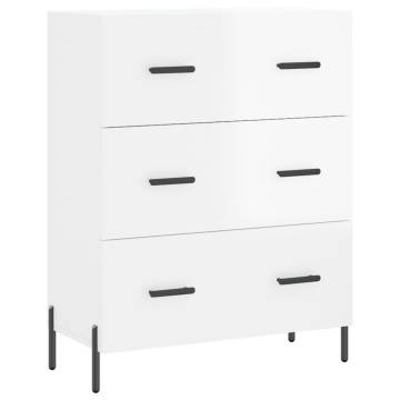 Stylish Highboard High Gloss White - 69.5x34x180 cm