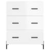 Stylish Highboard High Gloss White - 69.5x34x180 cm