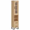 Stylish Highboard Sonoma Oak | 34.5x34x180 cm - Hipomarket