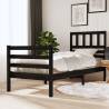 Bed Frame Black Solid Wood 100x200 cm Colour black Size 100 x 200 cm 