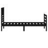 Black Solid Wood Bed Frame 100x200 cm - Stylish & Durable