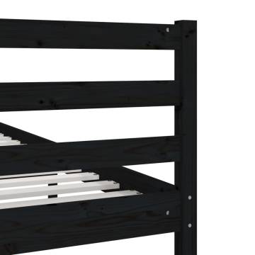 Black Solid Wood Bed Frame 100x200 cm - Stylish & Durable